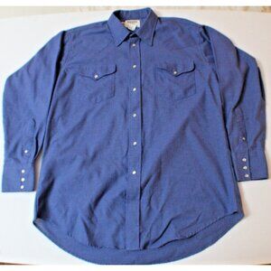 Vintage Ruddock Classic Fit Pearl Snap Shirt Men's Size 17/34 Tall